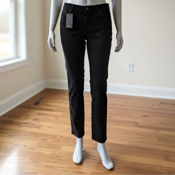 NWT Hudson Jeans Black Midrise Straight Flap Pocket Dark Grunge Biker Goth 16/36 - Picture 8 of 9